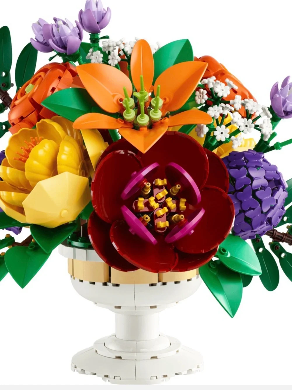 Lego Colorful Floral Bouquet - Orange, Green, Purple, Red, Yellow, White
